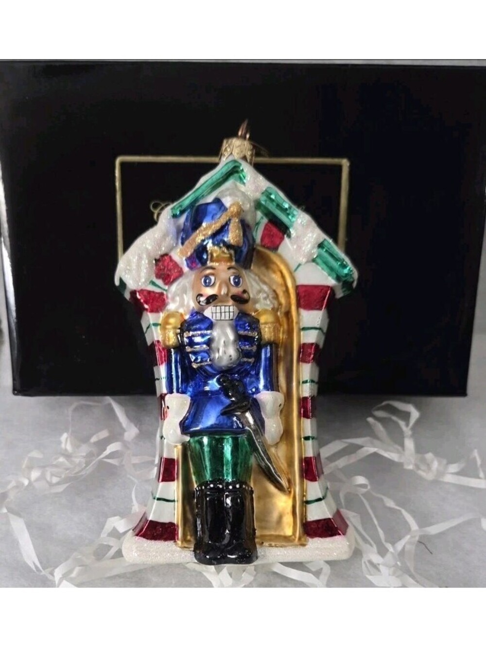 Christopher Radko 2000 Starlight Nutcracker Guardian Glass Ornament, New w/Box